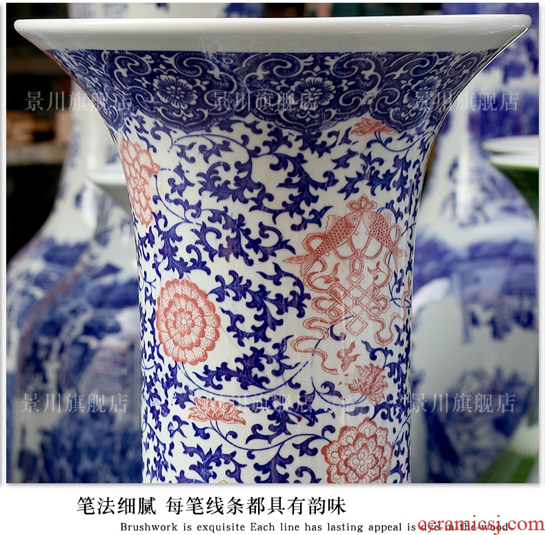 Jingdezhen ceramics ivory hollow out of the blue and white porcelain vase modern household act the role ofing is tasted furnishing articles [large] sitting room - 544137610416