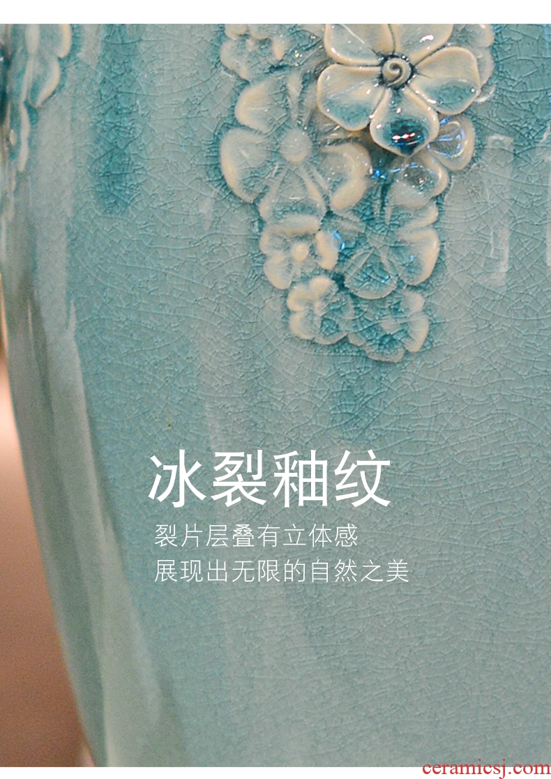 Jingdezhen ceramic vase of large sitting room porch villa Chinese zen dry flower, flower POTS to restore ancient ways furnishing articles - 525204938038
