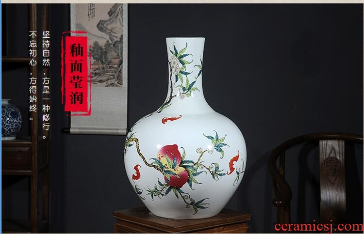 Jingdezhen ceramics big vase furnishing articles hand - made modern Chinese peony sitting room adornment TV ark, furnishing articles - 546748297926