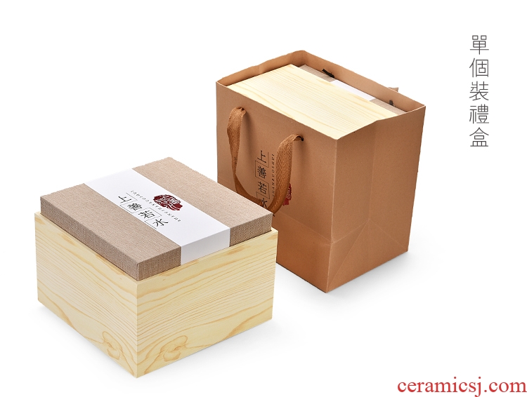 Quiet life ceramic tea caddy seal storage tank black tea green tea, porcelain tea packaging gift box