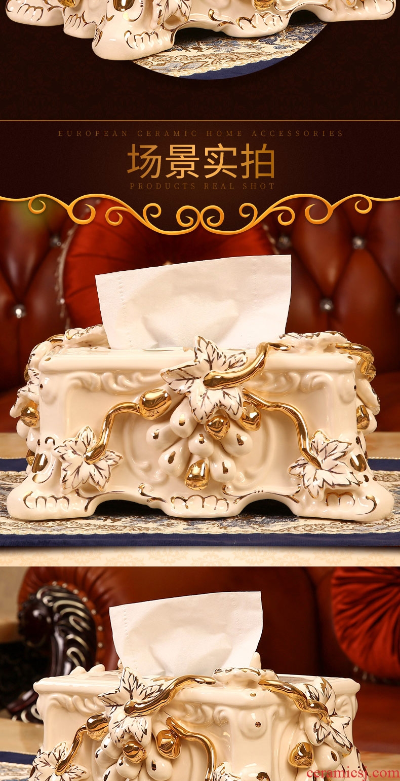 Vatican Sally 's ceramic tissue box key-2 luxury European - style household smoke box sitting room tea table decorations furnishing articles wedding gift