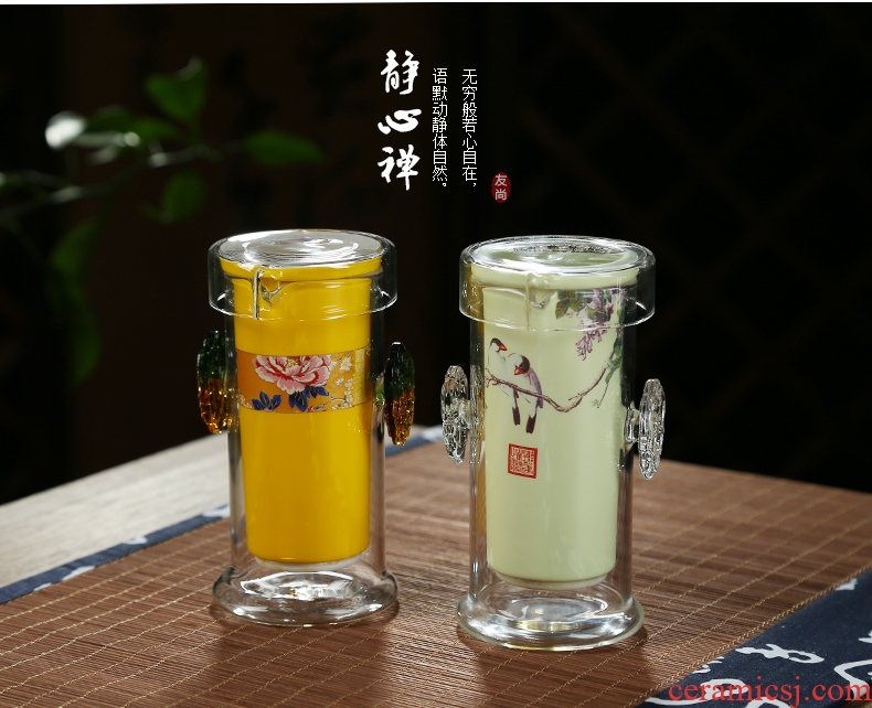 Friend is ceramic glass tea mercifully tea tea set ceramic heat resistant ears red glass cup teapot tea