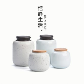 Quiet life small three yuan receives ceramic powder blue fat white caddy dual storage POTS small manual