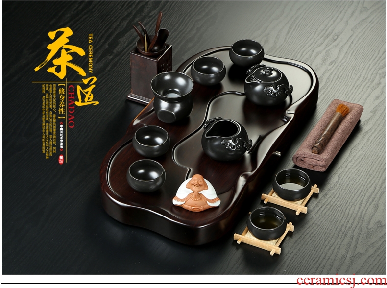 Friend is ceramic tea set brother your kiln kiln of a complete set of kung fu tea set the whole piece of ebony tea tray tea table