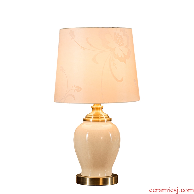 American ceramic desk lamp lamp of bedroom the head of a bed sweet contracted Europe type desk lamp of new Chinese style of I sitting room is luxurious atmosphere