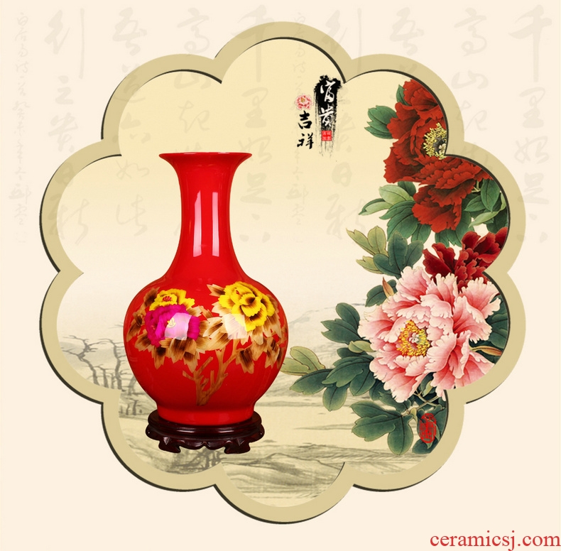 Jingdezhen ceramic vase vase the general pot of large western European large sitting room red clay furnishing articles - 43888692970