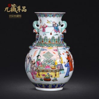 Jingdezhen ceramic vase furnishing articles of Chinese style home sitting room porch TV ark rich ancient frame handicraft decorative flower arrangement