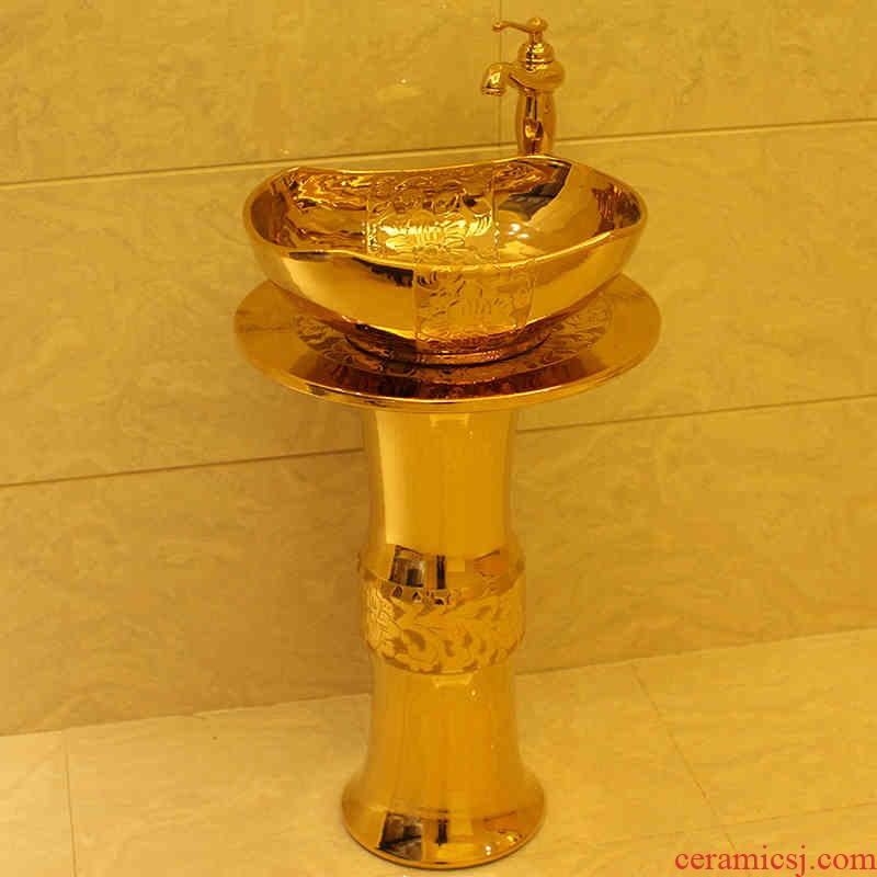 Ceramic basin one pillar basin of wash one lavatory basin, toilet basin of pillar type face basin column the console