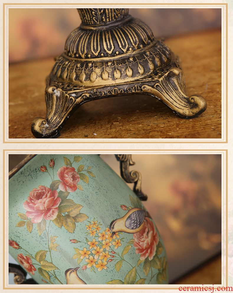 Jingdezhen ceramics of large vase large European colored enamel porcelain flower arrangement sitting room adornment is placed - 524952644629