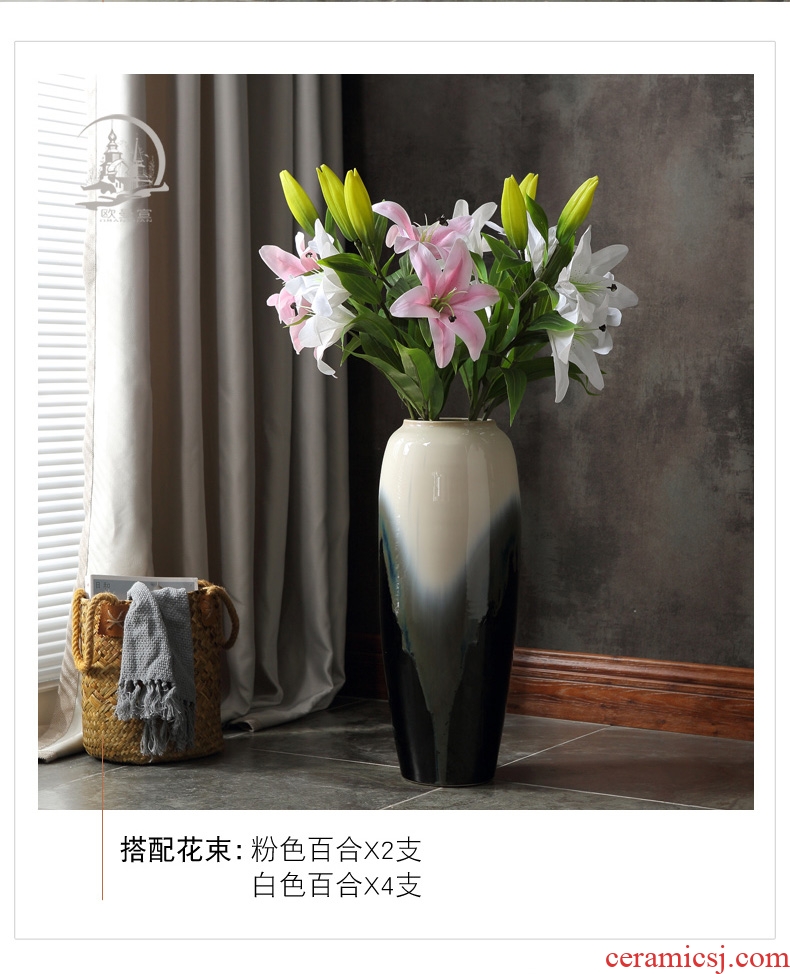 New Chinese style tianhai jingdezhen blue and white porcelain vase high temperature ceramic vases, large flower arranging furnishing articles clear soup WoGuo - 569111187733