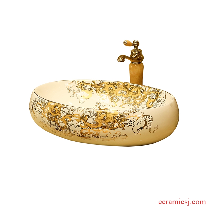Wash a face to the stage basin sink oval ceramic household toilet creative art that defend bath artical basin