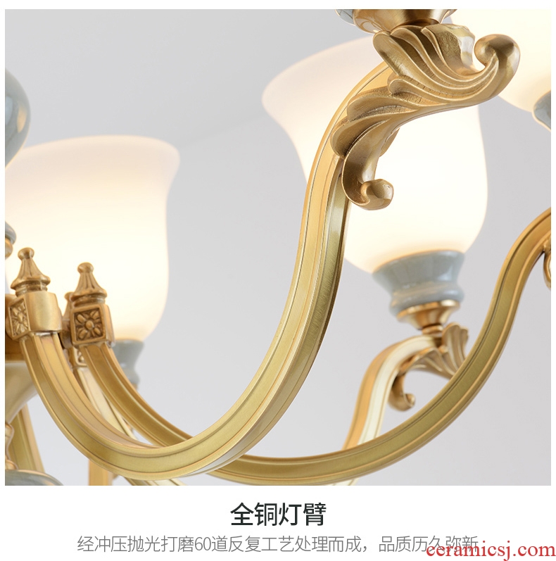 All copper pendant rural contracted sitting room lamps and lanterns creative villa key-2 luxury bedroom atmosphere restaurant ceramic chandeliers