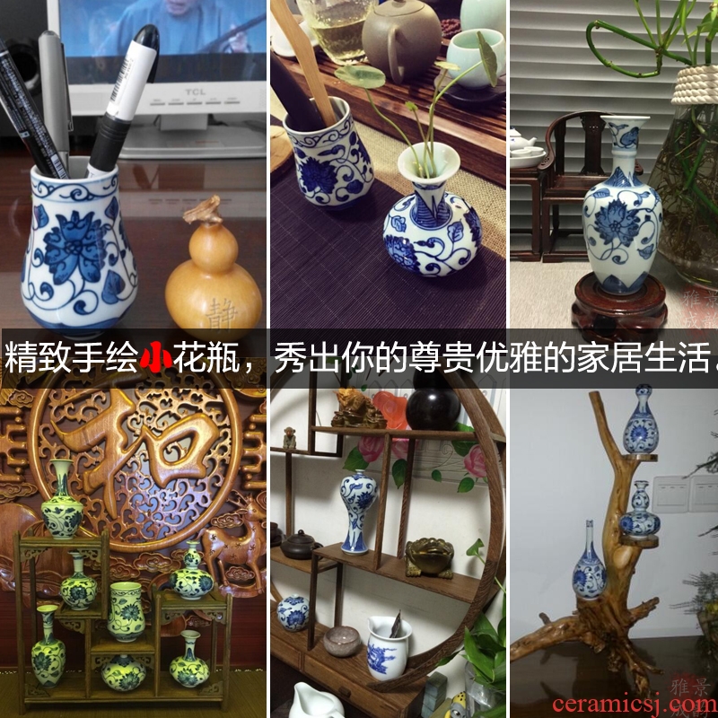 Jingdezhen ceramic hand - made floret bottle furnishing articles mini decorative art flower arranging flowers in new Chinese style household tea table