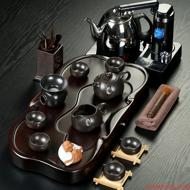 Friend is ceramic tea set brother your kiln kiln of a complete set of kung fu tea set the whole piece of ebony tea tray tea table