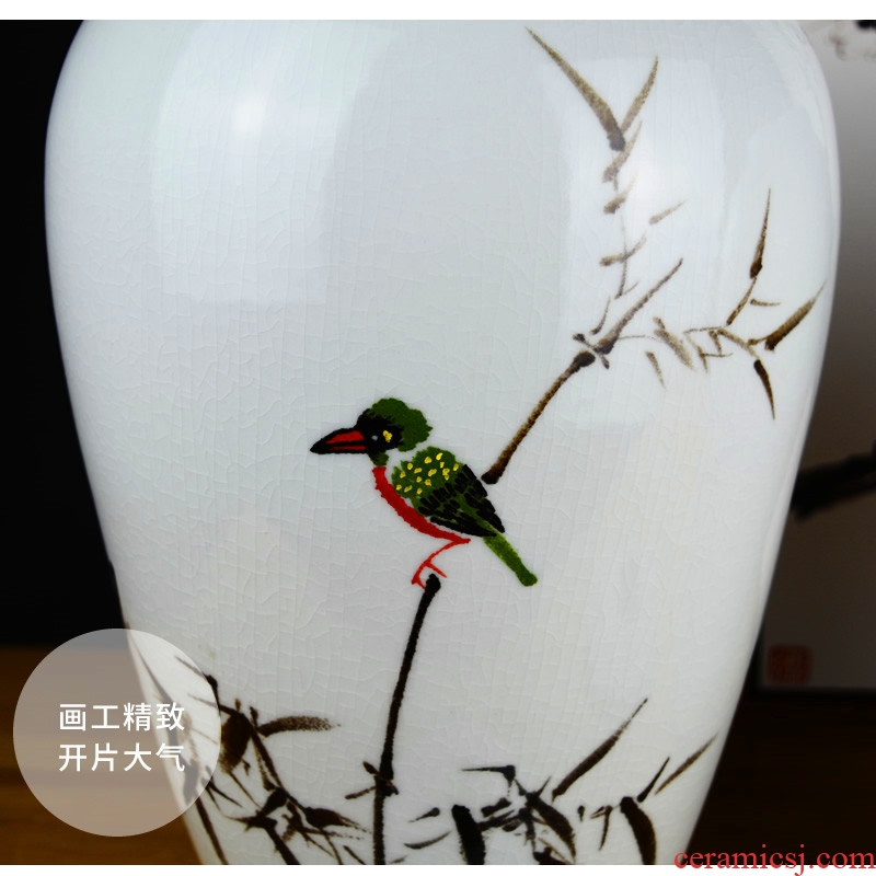 Jingdezhen ceramics hand - made painting of flowers and pottery vases, sitting room of the new Chinese style household decorations with cover pot furnishing articles
