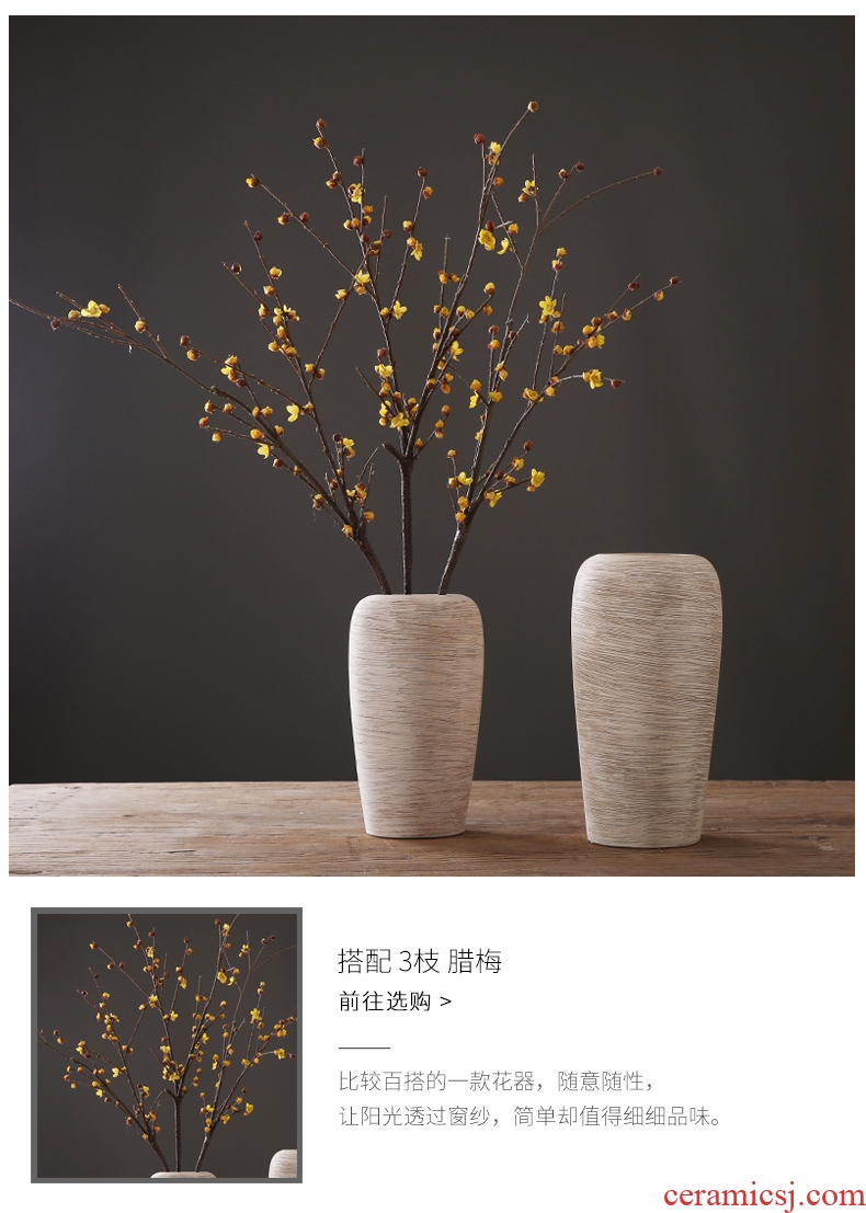 Jingdezhen ceramic vase furnishing articles hotel contracted and I adornment flower arranging dried flowers large sitting room ground porcelain - 546271767332