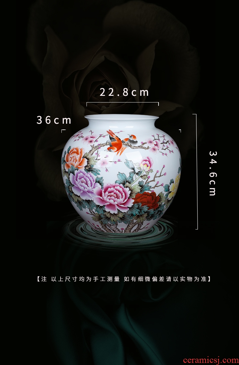 Jingdezhen ceramic large red vase furnishing articles contracted and I household adornment porcelain vase flower arrangement sitting room - 571387378821
