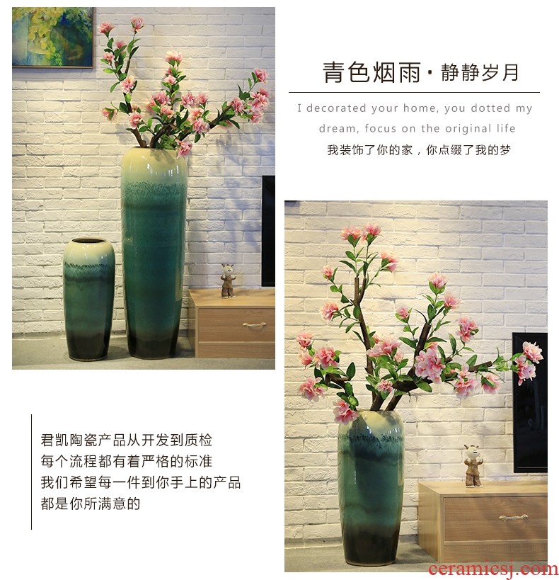Restore ancient ways of literature and art ceramic vase of large sitting room place simulation dry flower POTS to I and contracted white flower pot - 548882225376