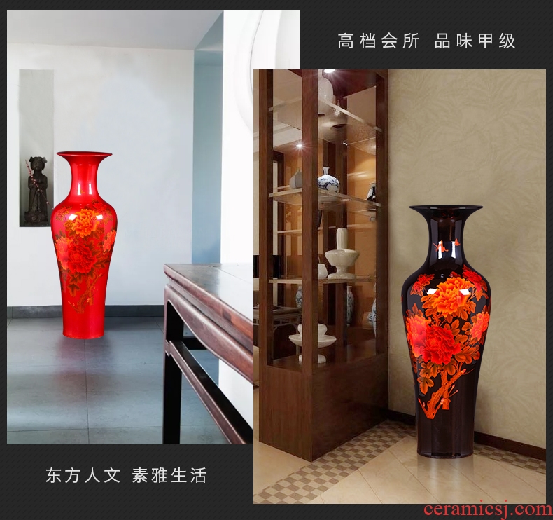 Dried flower vase furnishing articles sitting room flower arrangement of jingdezhen ceramic industry wind restoring ancient ways pottery flower implement European landing - 531571718073