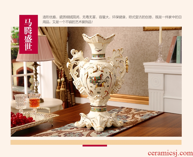 Creative ceramic vases, large flower arranging device geometry model room living room designer soft decoration light key-2 luxury furnishing articles - 569138169002