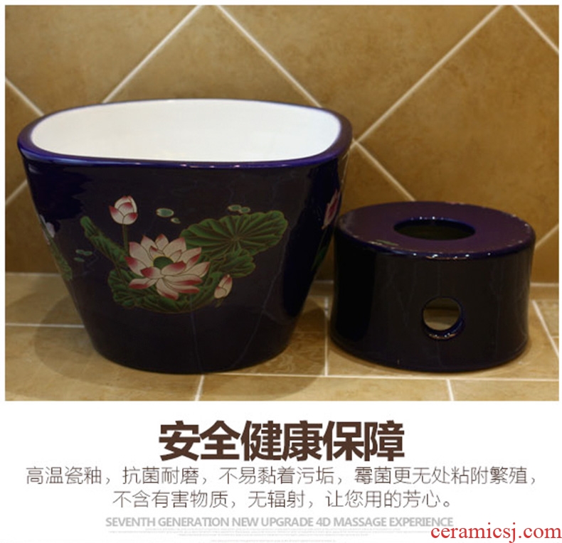 Koh larn, neat package mail of jingdezhen ceramic art basin mop mop pool pool fangyuan mop pool paint peony