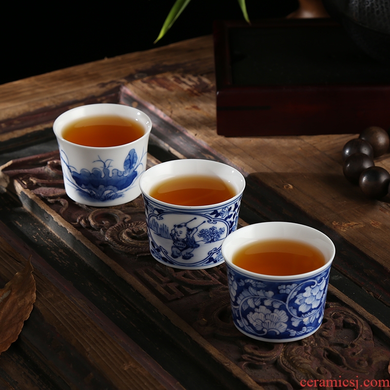 Jingdezhen ceramic masters cup hand - made kung fu tea cups of a single individual cup sample tea cup single glass bowl