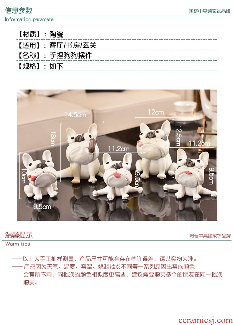 Murphy's original manual jingdezhen ceramic porch TV ark of pet bulldog furnishing articles household soft outfit decoration