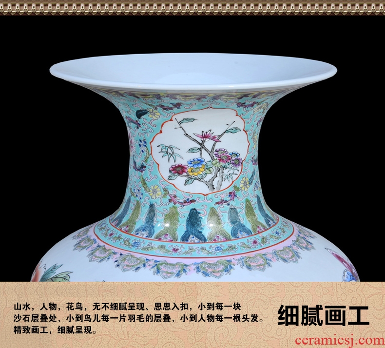 Jingdezhen ceramic floor large new Chinese blue and white porcelain vase dragon design home sitting room adornment is placed - 537341359393