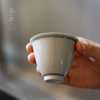 Serve tea hand-painted ceramic cups archaize xuan wen kung fu tea cup single sniff a cup of tea service master cup sample tea cup