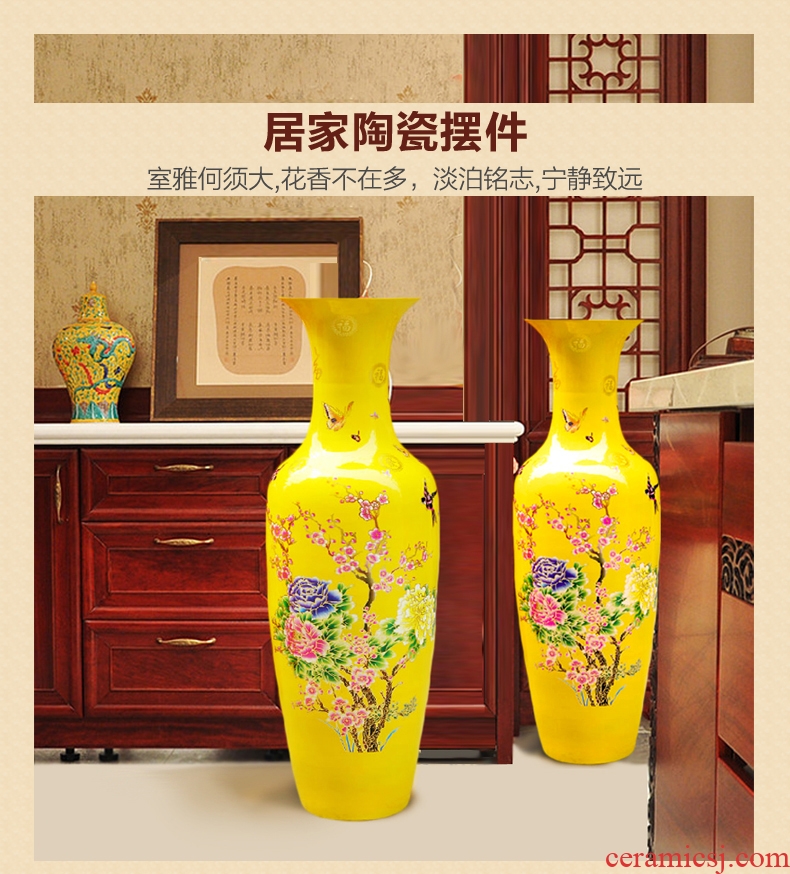 Jingdezhen ceramics furnishing articles sitting room flower vase hand - made scenery of new Chinese style household decoration large TV ark - 19732975058