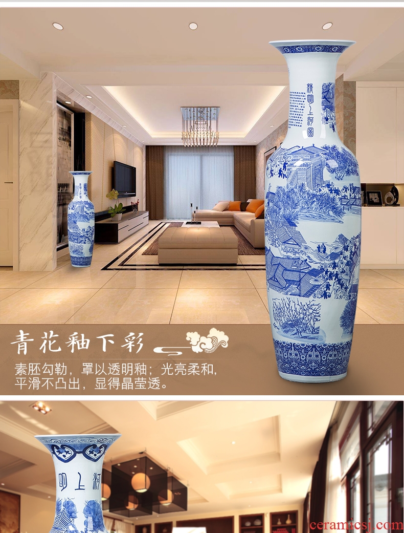 Jingdezhen ceramics hotel opening office Chinese flower arranging sitting room ground red vase Chinese red - 569155893049