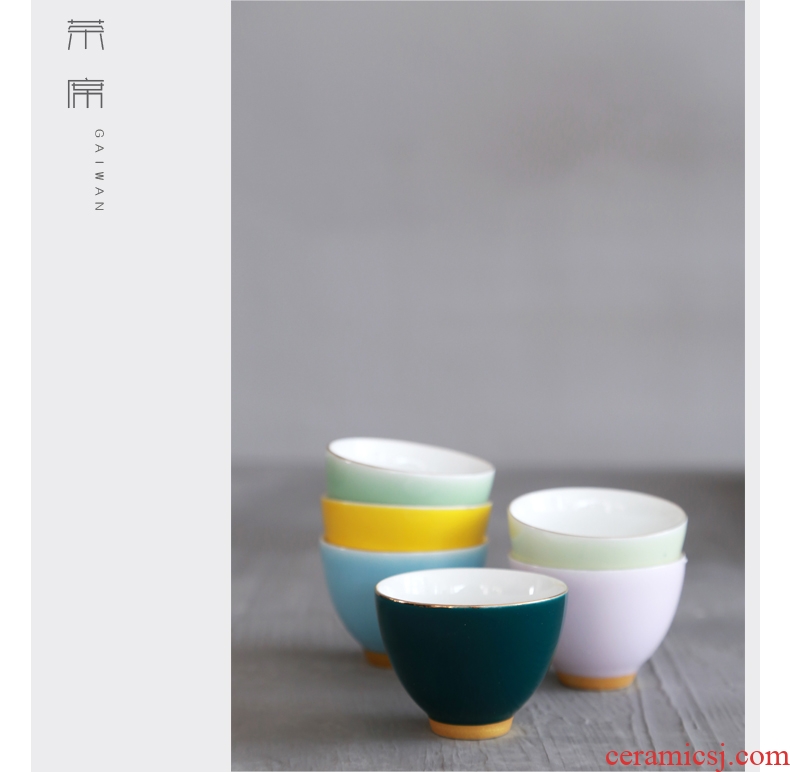 Goodall kiln rainbow of sample tea cup ceramic cups kung fu tea set perfectly playable cup paint color pu-erh tea cups of water
