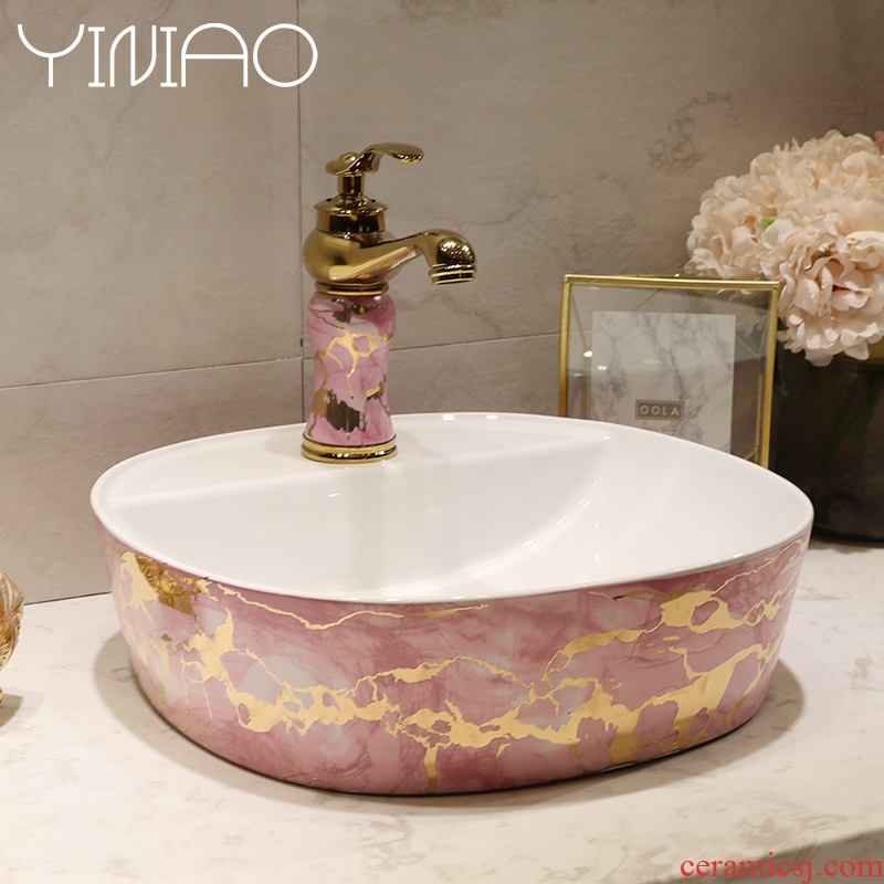 Nordic contracted basin ceramic square toilet lavatory basin sink oval household art on stage