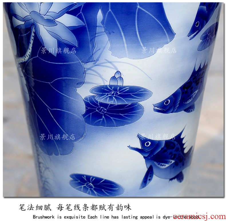 Postmodern new Chinese porcelain pot example room porch place nature science wearing small expressions using the big vase flowers, soft adornment - 544140108417