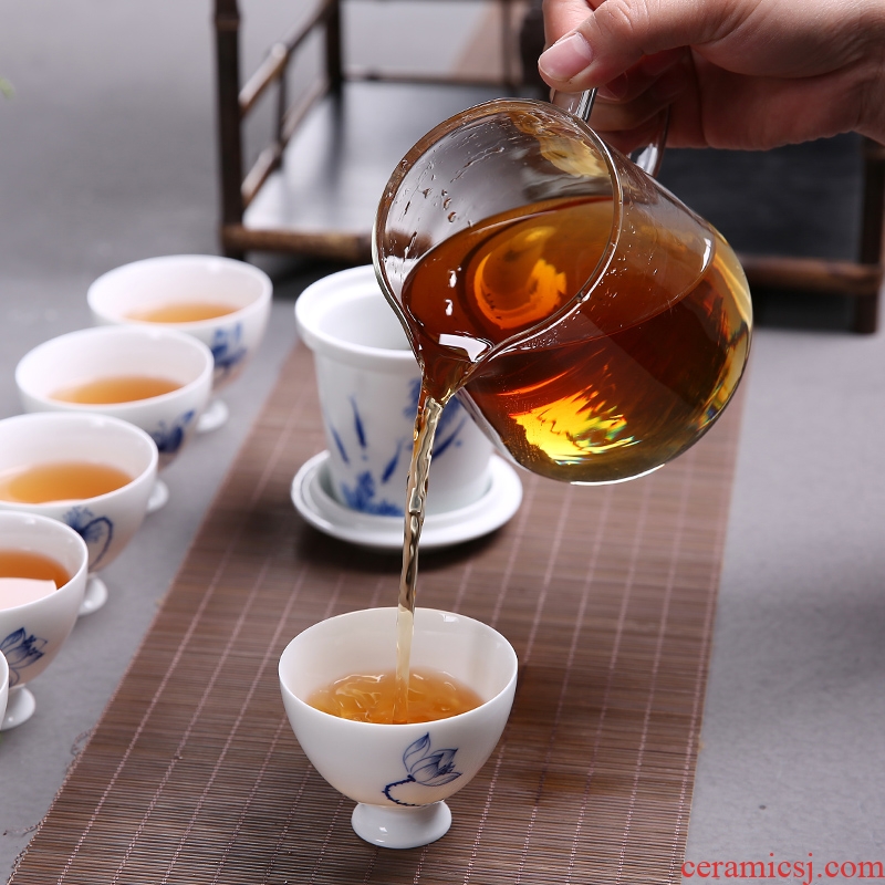 Passes on technique the up hand - made glass teapot with thick hot tea with ceramic filter tank red teapot kung fu tea