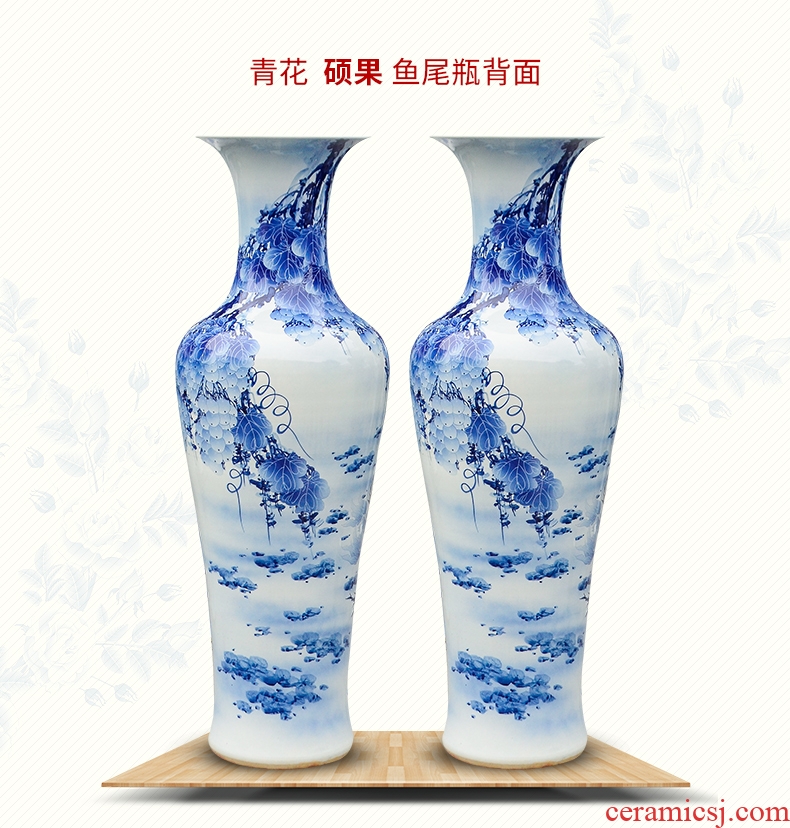Jingdezhen ceramic big vase colored glaze flower arranging landing place villa living room flower implement contracted and I retro POTS - 570302933950