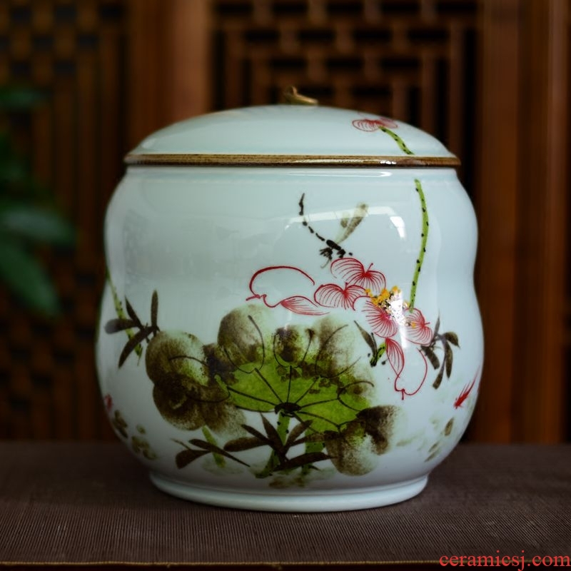 Jingdezhen ceramic hotel villa covers ground vase manual POTS dry flower, flower implement the sitting room is big flower arranging furnishing articles - 525150653583
