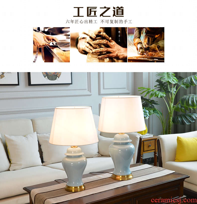 American country I and contracted Europe type of bedroom the head of a bed living room decoration key-2 luxury full copper ceramic household warmth
