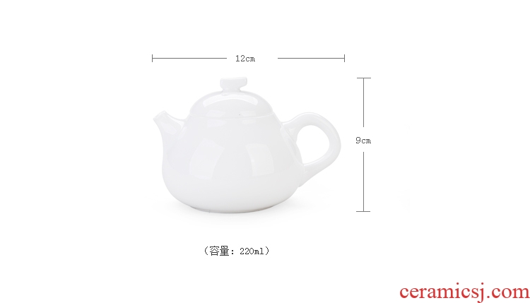 Quiet life white porcelain craft ceramic teapot tea filter high household utensils craft thin foetus shaddock pot