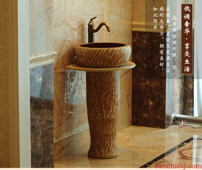 Jingdezhen ceramic basin art post balcony toilet bath lavatory washing basin sink its