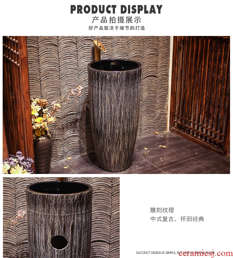 Lavabo ceramic column toilet bowl washing pool balcony sink the lavatory toilet pillar landing