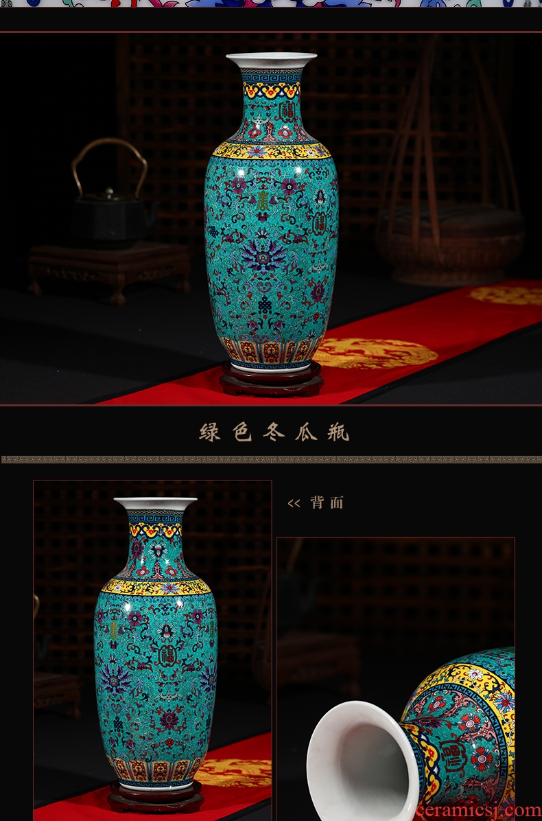 Modern new Chinese style of large vases, jingdezhen ceramics hand-painted dried flowers flower arrangement, the sitting room TV ark furnishing articles - 531480230351