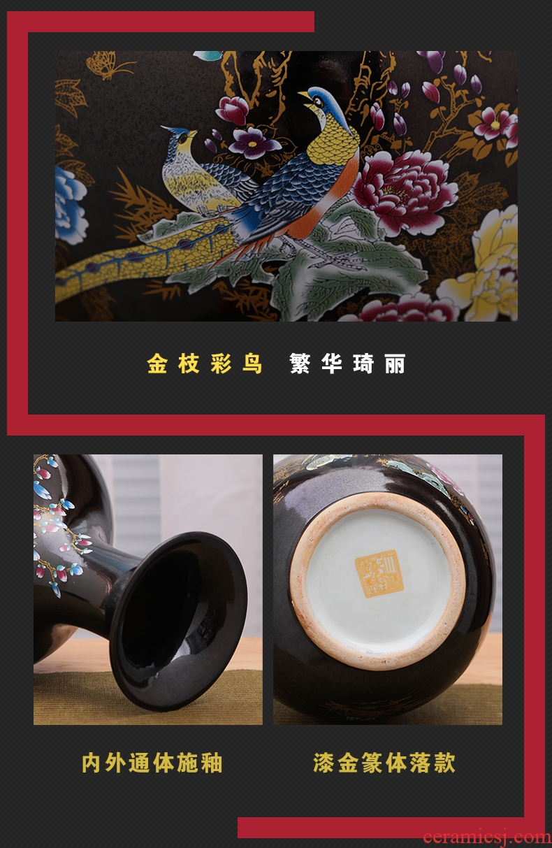Ground vase Chinese style restoring ancient ways in dry flower porcelain sitting room hotel villa large ceramic furnishing articles manual coarse pottery - 554480436340