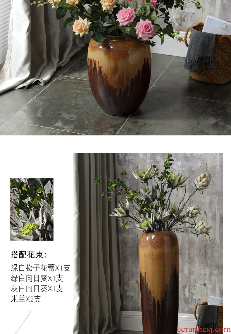 European vase furnishing articles ceramic handicraft sitting room TV ark, home decoration flower arranging flowers, dried flowers, large - 569006660912