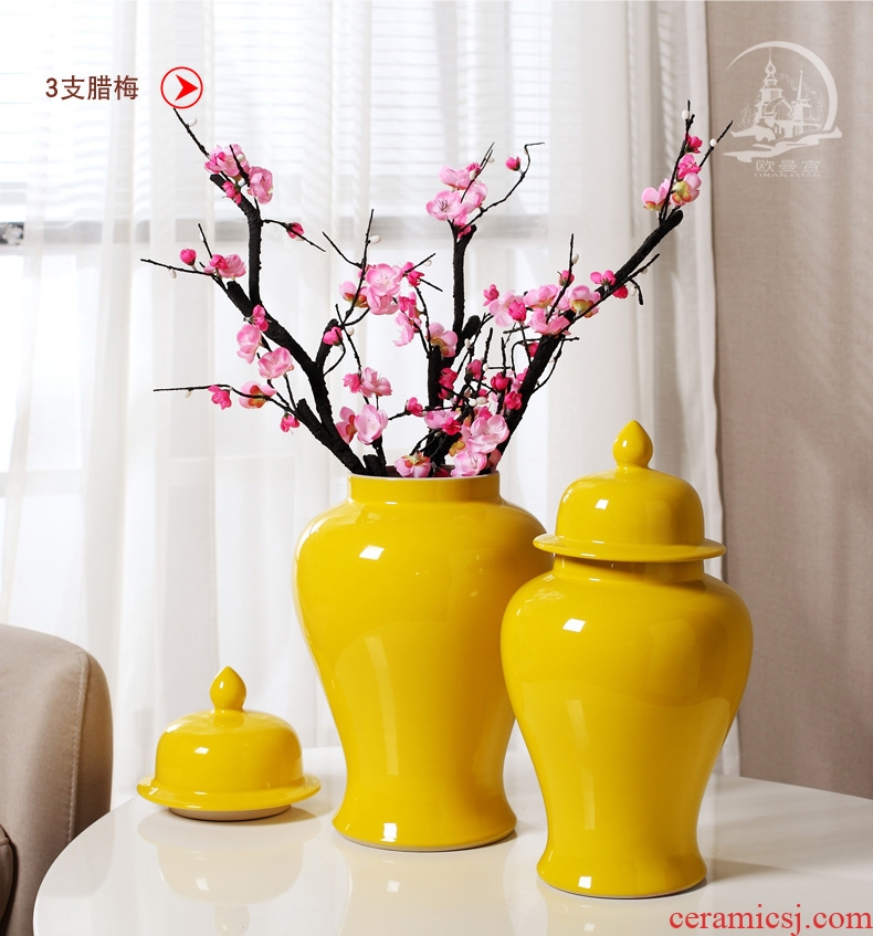 Jingdezhen modern Nordic creative contracted household act the role ofing is tasted furnishing articles sitting room be born lucky dried flowers and big vases, ceramic - 559301180464