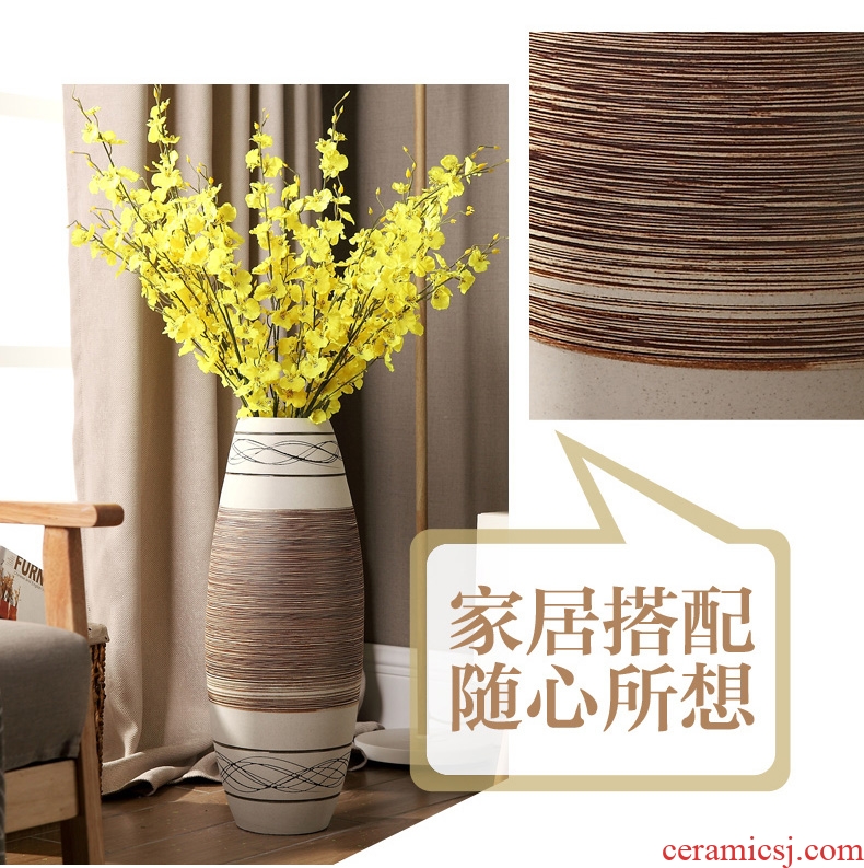 European vase furnishing articles ceramic handicraft sitting room TV ark, home decoration flower arranging flowers, dried flowers, large - 566502503871