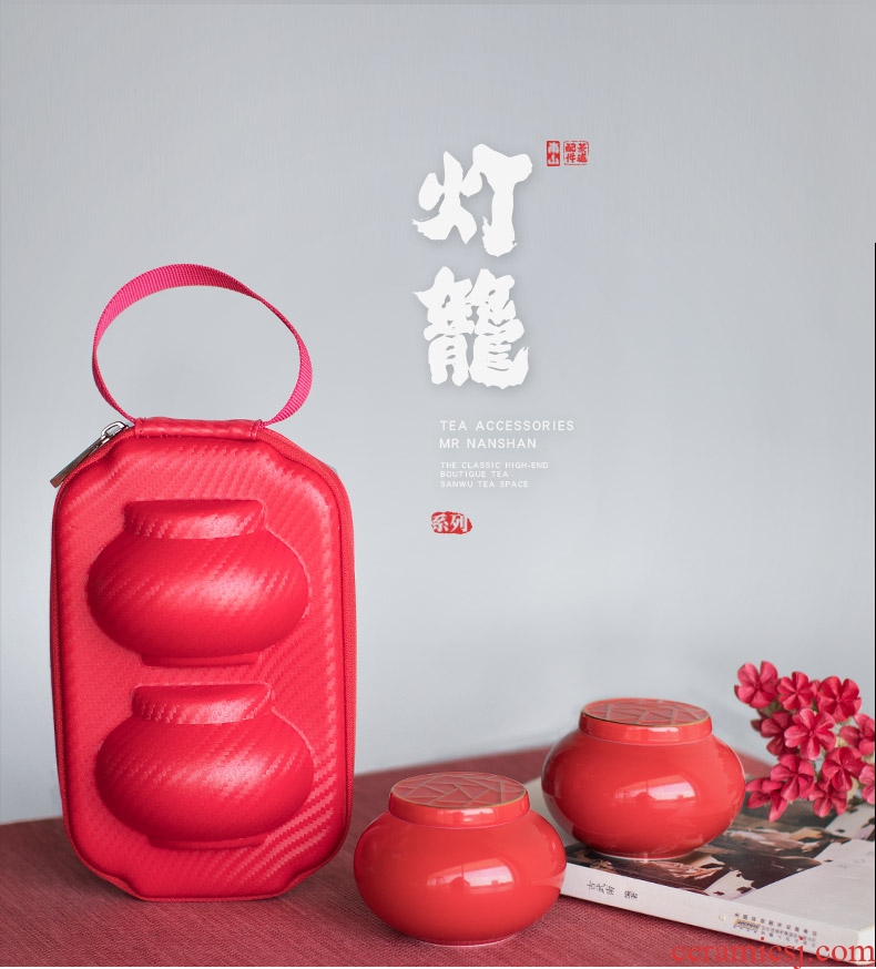 Mr Nan shan lanterns caddy fixings ceramic household mini storage sealed storage jars of moistureproof travel tea warehouse