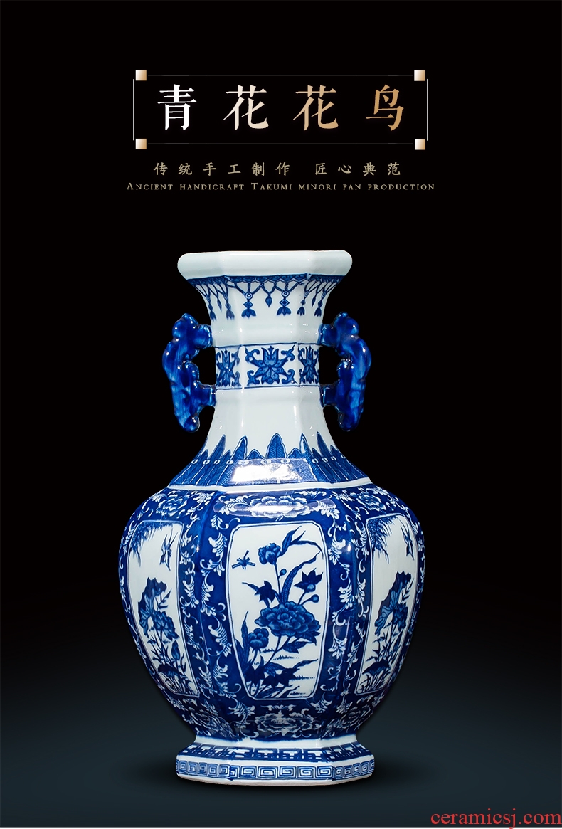 Ceramic vases, flower arrangement sitting room place I and contracted to restore ancient ways the dried ou landing big flowerpot jingdezhen porcelain - 560563928697