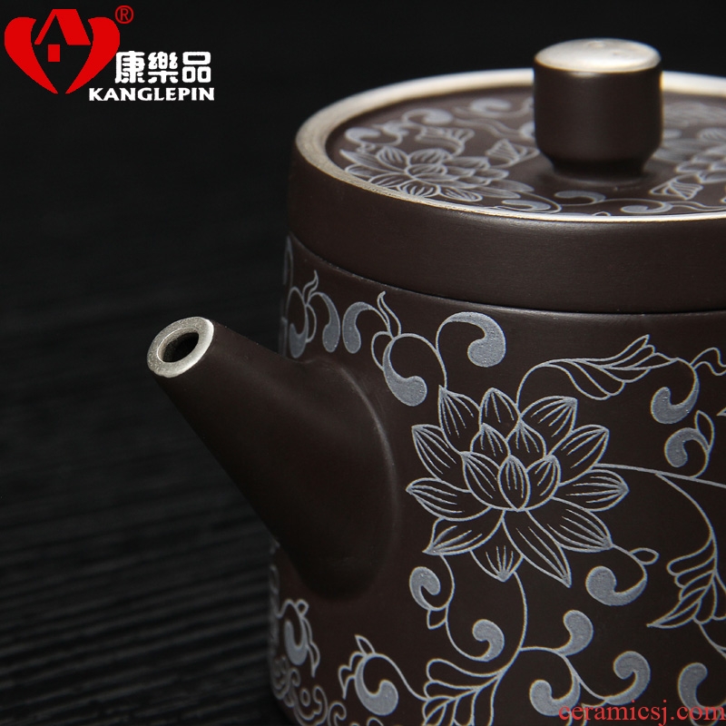 Recreational product office yixing purple sand kung fu tea set with Chinese style mercifully of a complete set of silver teapot teacup household ceramics