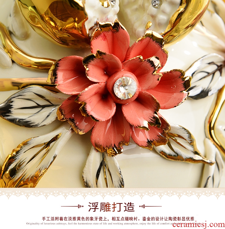 Jingdezhen modern Nordic creative contracted household act the role ofing is tasted furnishing articles sitting room be born lucky dried flowers and big vases, ceramic - 556840154158